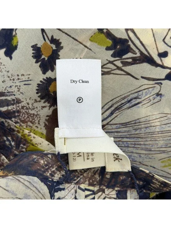 Coldwater Creek Women Size M Silk Floral Kimono One-Button Top Crochet Lace Hem - Picture 7 of 7